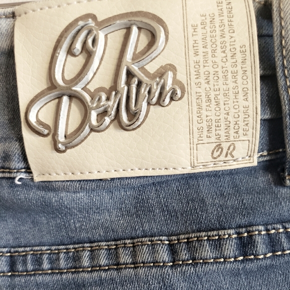 Original Denim Distressed Rhinestone Faded Jeans Women Size 42 eur - Picture 11 of 12